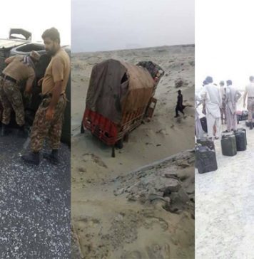 گوادر: گاڑی الٹنے سے فورسز کے پانچ اہلکار زخمی