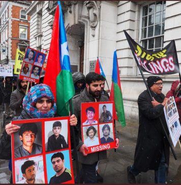 لندن میں سندھی اور بلوچ تنظیموں کا مشترکہ مارچ و مظاہرہ