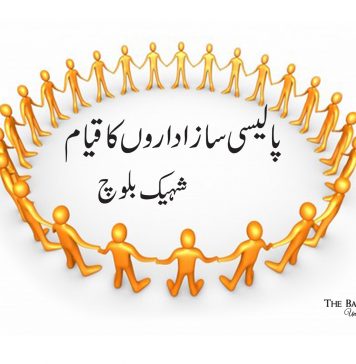 پالیسی ساز اداروں کا قیام – شہیک بلوچ