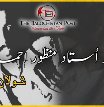 شہید اُستاد منظور احمدبلوچ – شولان بلوچ