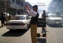 کوئٹہ : قوانین کی خلاف ورزی، ٹریفک پولیس کا چالان مہم جاری