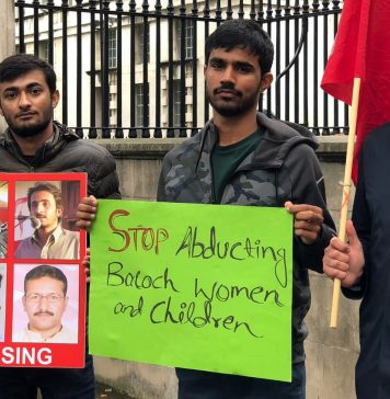 لندن: بلوچ خواتین کے گمشدگی کے واقعات کیخلاف بی این ایم کا مظاہرہ
