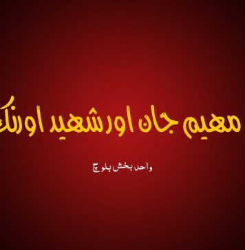 شہید مہیم جان اور شہید اورنگ جان – واحد بخش بلوچ
