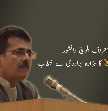 معروف بلوچ دانشور منظور بلوچ کا ہزارہ برادری سے خطاب