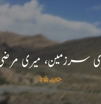 میری سرزمین، میری مرضی – جویریہ بلوچ