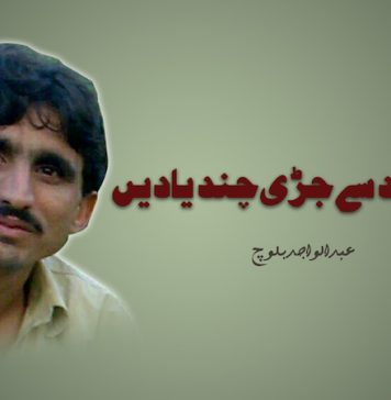 شہید زاہد سے جڑی چند یادیں – عبدالواجد بلوچ