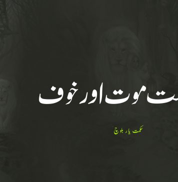 مُزاحمت موت اور خوف۔ حکمت یار بلوچ