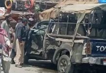 چمن: قلعہ عبداللہ بازار میں پولیس گاڑی پر بم حملہ