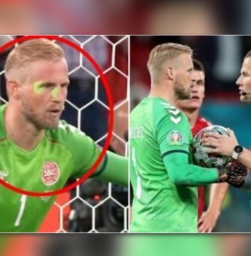 ڈنمارک کے گول کیپر کی توجہ ہٹانے کے لئے شائقین نے لیزر لائٹ ماری ، یورو کپ کا سیمی فائنل متنازعہ