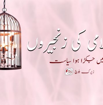 غلامی کی زنجیروں میں جکڑا ہوا سیاست – زیرک بلوچ