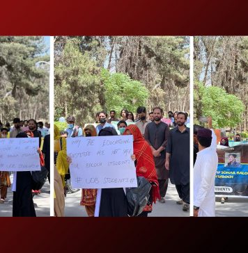 جامعہ بلوچستان سے لاپتہ طلباء بازیاب نہیں ہوسکے، طلباء کا احتجاج