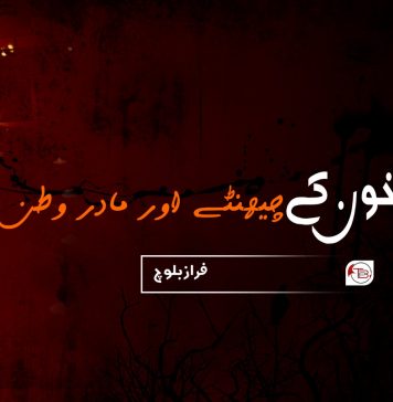 بلوچ خون کے چیھنٹے اور مادر وطن ۔ فراز بلوچ