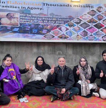 لندن: تاج محمد سرپرہ سمیت دیگر بلوچ لاپتہ افراد کی بازیابی کے لئے احتجاجی کیمپ قائم