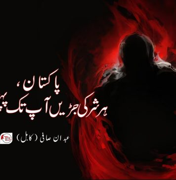 پاکستان، ہر شر کی جڑیں آپ تک پہنچتی ہے – عبدان صافی (کابل)