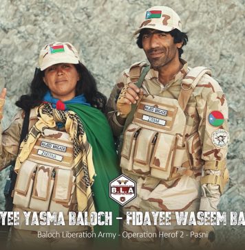 پسنی میں شادی شدہ جوڑے نے فدائی حملہ کیا -بی ایل اے نے تفصیلات جاری کردیئے