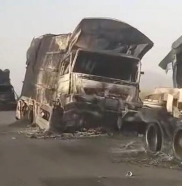 پنجگور: چیدگی روٹ پر سات ٹرالر گاڑیوں اور فورسز پر حملہ