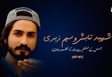 شہید تابش وسیم زہری — جس کے قلم سے وجود کو خطرہ تھا – زرنور بلوچ